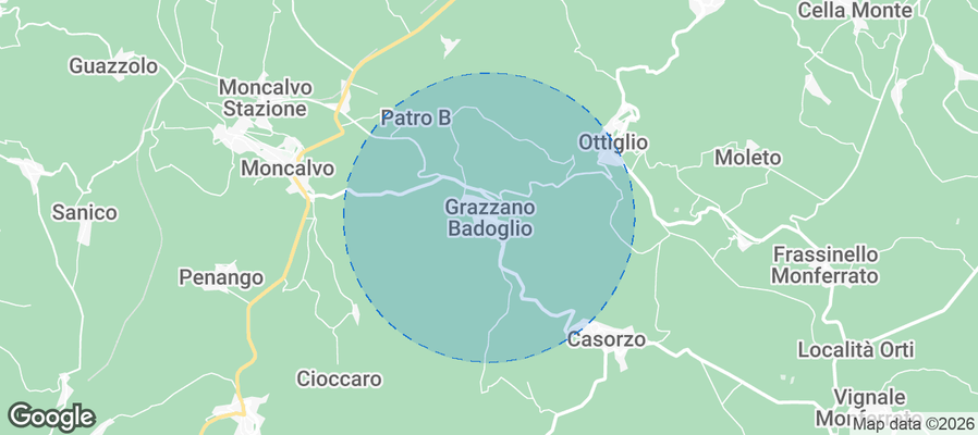 Grazzano Badoglio Airbnb map